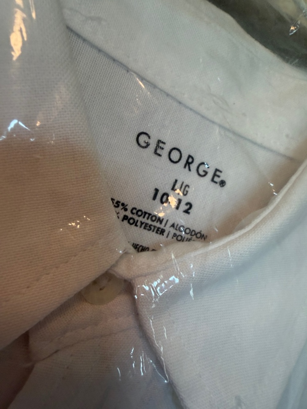 George Kids Boys Large 10-12 White Dress Shirt Classic Point Collar Button Down - Picture 2 of 5